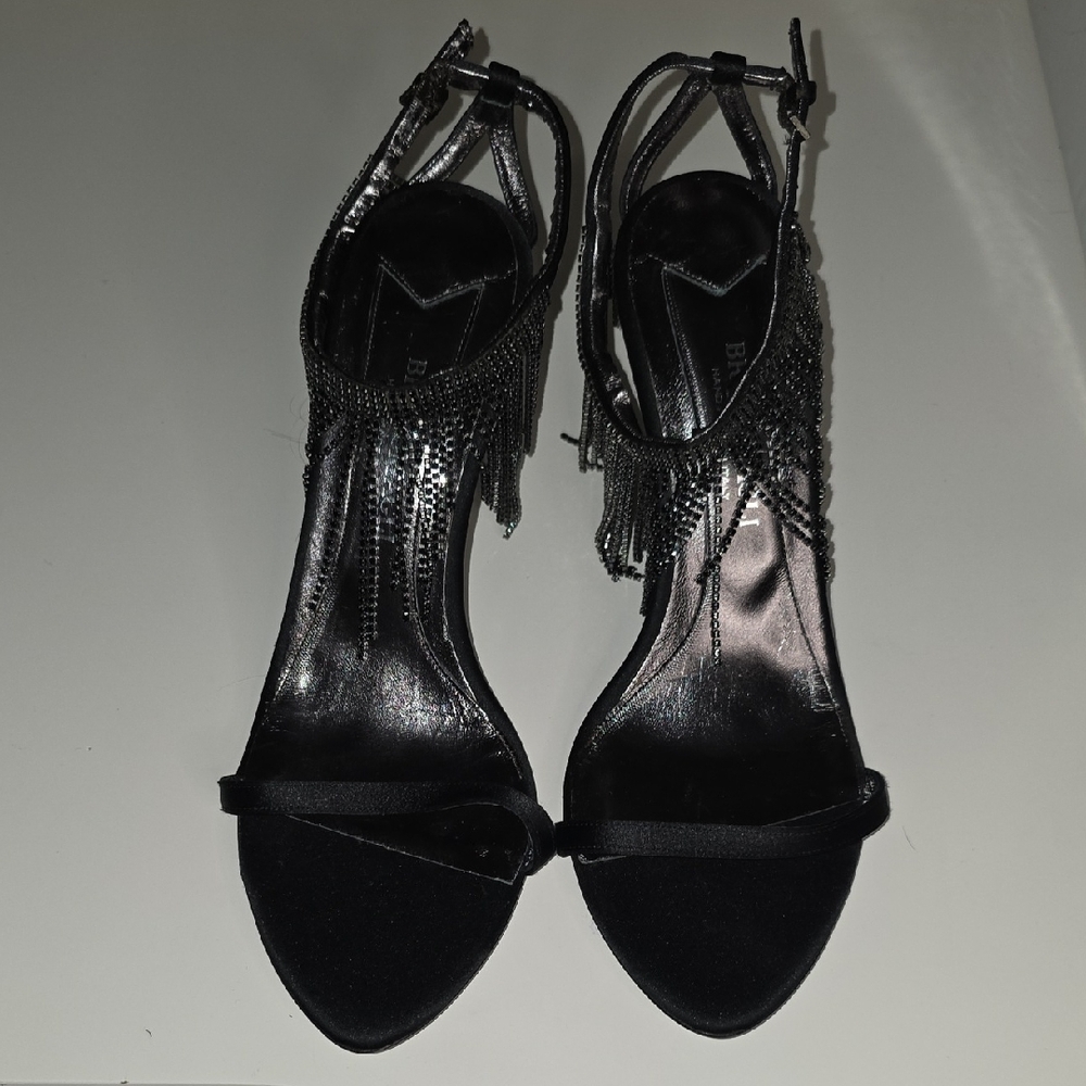 AS IS Bruno Magli Slightly Damaged Black Strappy Heels